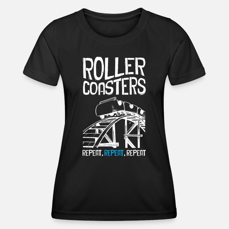 Roller Coaster Repeat - Women's Functional T-Shirt - black