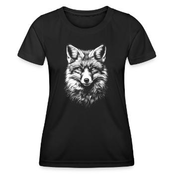 Fox Portrait Wild Animal Forest Animal Foxes Animals - Women's Functional T-Shirt - black - Front - AI Model Female 172 light (172cm)