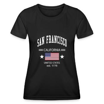 San Francisco - T-shirt sport Femme - noir - Devant - AI Model Female 172 light (172cm)