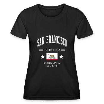 San Francisco - T-shirt sport Femme - noir - Devant - AI Model Female 172 light (172cm)
