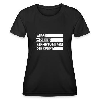 Circus Graphic Pantomime Repeat Circus Performer - Women's Functional T-Shirt - black - Front - AI Model Female 172 light (172cm)