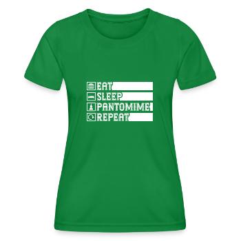 Circus Graphic Pantomime Repeat Circus Performer - Frauen Funktions-T-Shirt - Kelly Green - Vorne - AI Model Female 172 dark (172cm)