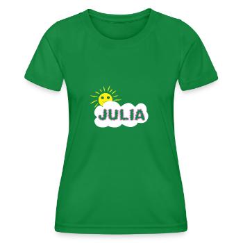 firstname girl cloud JULIA - Women's Functional T-Shirt - kelly green - Front - AI Model Female 172 dark (172cm)