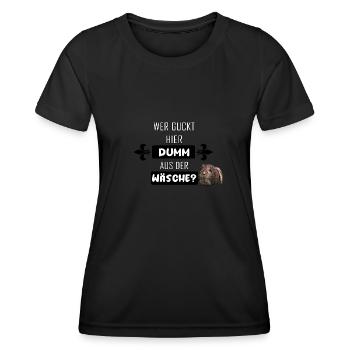 Dumm Aus Der Wäsche - Frauen Funktions-T-Shirt - Schwarz - Vorne - AI Model Female 172 light (172cm)