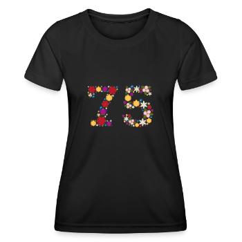 Fleurs 75 - T-shirt sport Femme - noir - Devant - AI Model Female 172 light (172cm)
