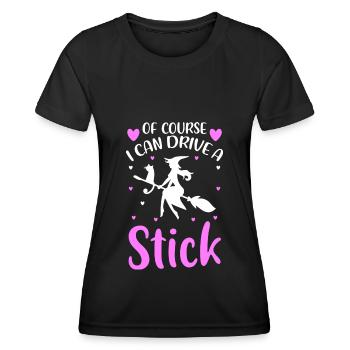 Hexenbesen Magisch Spruch Walpurgisnacht - Frauen Funktions-T-Shirt - Schwarz - Vorne - AI Model Female 172 light (172cm)