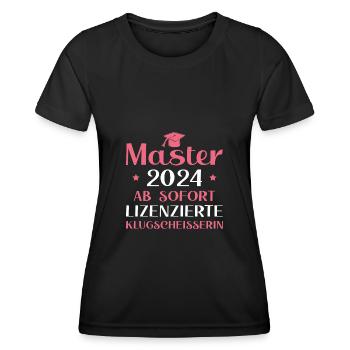 MAster Abschluss 2024 Bestandene Masterprüfung - Frauen Funktions-T-Shirt - Schwarz - Vorne - AI Model Female 172 light (172cm)