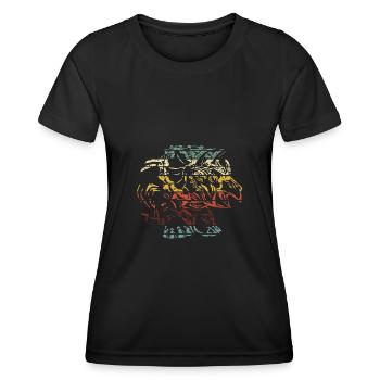 TRICÉRATOPS - T-shirt sport Femme - noir - Devant - AI Model Female 172 light (172cm)
