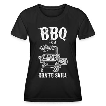 Fleisch und Bier | Grillen Grillmeister Geschenke - Frauen Funktions-T-Shirt - Schwarz - Vorne - AI Model Female 172 light (172cm)