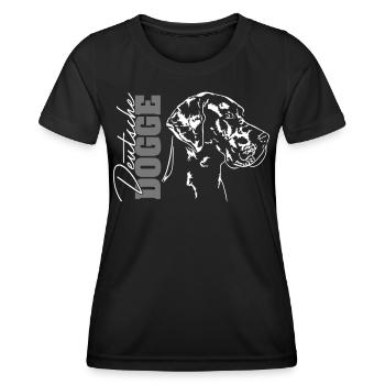DEUTSCHE DOGGE Portrait Wilsigns - Frauen Funktions-T-Shirt - Schwarz - Vorne - AI Model Female 172 light (172cm)