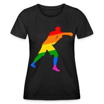 Boxer LGBT Ally - Frauen Funktions-T-Shirt - Schwarz - Vorne - AI Model Female 172 light (172cm)