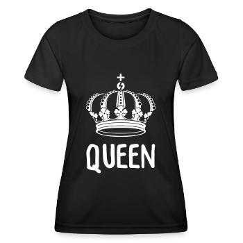King Queen Partnerlook - Frauen Funktions-T-Shirt - Schwarz - Vorne - AI Model Female 172 light (172cm)