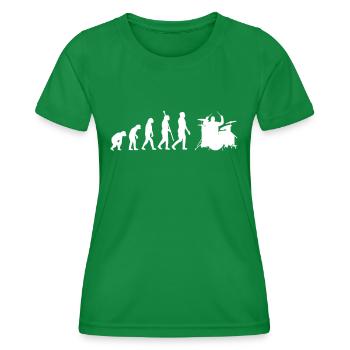 Batteur Evolution Développement batterie - T-shirt sport Femme - vert - Devant - AI Model Female 172 dark (172cm)