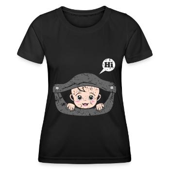 pregnancy gift - Women's Functional T-Shirt - black - Front - AI Model Female 172 light (172cm)