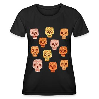 Sugar Skulls - Women's Functional T-Shirt - black - Front - AI Model Female 172 light (172cm)