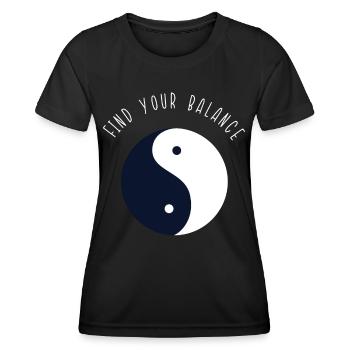 Yin et Yang - T-shirt sport Femme - noir - Devant - AI Model Female 172 light (172cm)