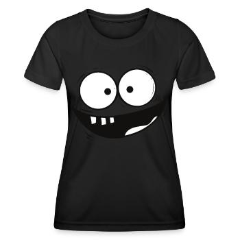 Visage qui rit - T-shirt sport Femme - noir - Devant - AI Model Female 172 light (172cm)