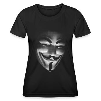 Guy Fawke's Mask - Women's Functional T-Shirt - black - Front - AI Model Female 172 light (172cm)