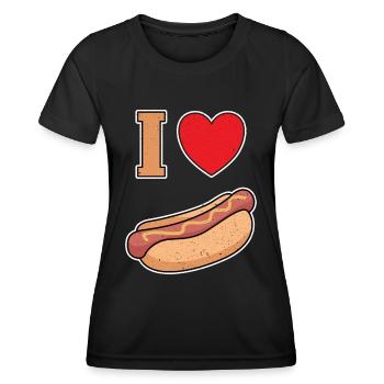 Ich Liebe Bockwurst mit Senf - Frauen Funktions-T-Shirt - Schwarz - Vorne - AI Model Female 172 light (172cm)