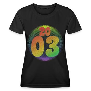 2003 LGBT Vintage Geburtstag - Frauen Funktions-T-Shirt - Schwarz - Vorne - AI Model Female 172 light (172cm)