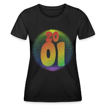 2001 LGBT Vintage Geburtstag - Frauen Funktions-T-Shirt - Schwarz - Vorne - AI Model Female 172 light (172cm)