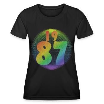 LGBT Vintage Birthday Gift Idea 1987 - Women's Functional T-Shirt - black - Front - AI Model Female 172 light (172cm)
