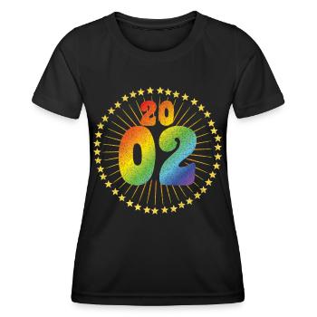 2002 LGBT Vintage Geburtstag Geschenkidee - Frauen Funktions-T-Shirt - Schwarz - Vorne - AI Model Female 172 light (172cm)