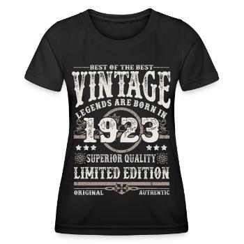Legenden werden 1923 geboren - Frauen Funktions-T-Shirt - Schwarz - Vorne - AI Model Female 172 light (172cm)