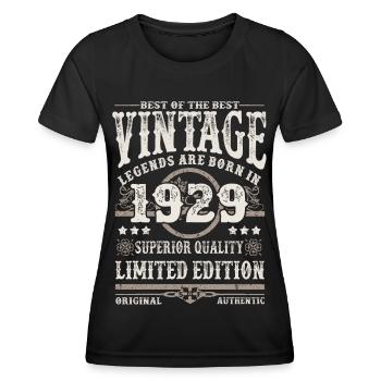 Legenden werden 1929 geboren - Frauen Funktions-T-Shirt - Schwarz - Vorne - AI Model Female 172 light (172cm)