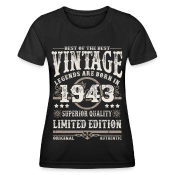 Legends are born in 1943 - Women's Functional T-Shirt - black - Front - AI Model Female 172 light (172cm)