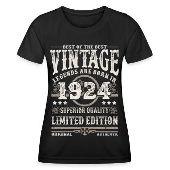 Legends are born in 1924 - Women's Functional T-Shirt - black - Front - AI Model Female 172 light (172cm)