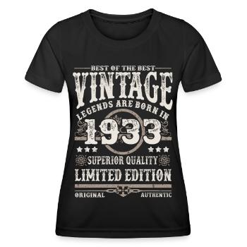 Legenden werden 1933 geboren - Frauen Funktions-T-Shirt - Schwarz - Vorne - AI Model Female 172 light (172cm)