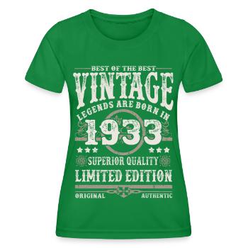 Legends are born in 1933 - Women's Functional T-Shirt - kelly green - Front - AI Model Female 172 dark (172cm)