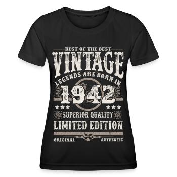 Legends are born in 1942 - Women's Functional T-Shirt - black - Front - AI Model Female 172 light (172cm)