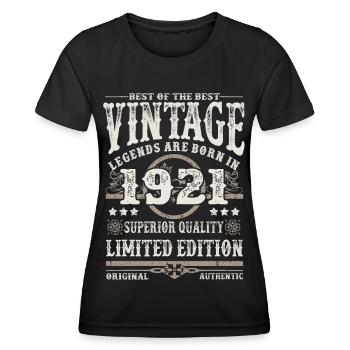 Legends are born in 1921 - Women's Functional T-Shirt - black - Front - AI Model Female 172 light (172cm)