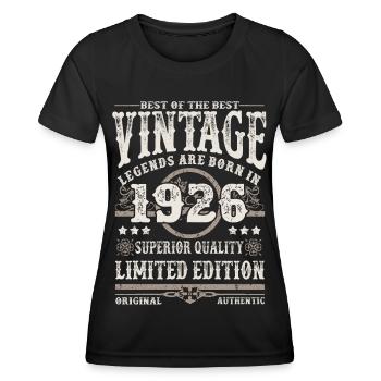 Legends are born in 1926 - Women's Functional T-Shirt - black - Front - AI Model Female 172 light (172cm)