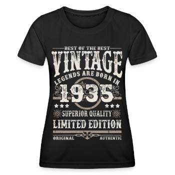 Legends are born in 1935 - Women's Functional T-Shirt - black - Front - AI Model Female 172 light (172cm)