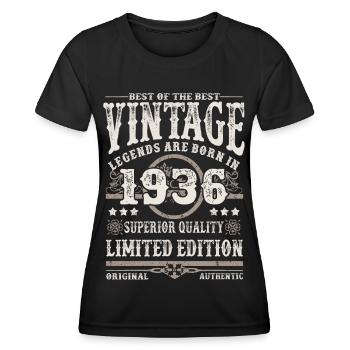 Legends are born in 1936 - Women's Functional T-Shirt - black - Front - AI Model Female 172 light (172cm)