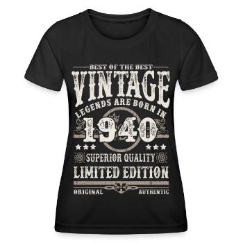 Les légendes sont nées en 1940 - T-shirt sport Femme - noir - Devant - AI Model Female 172 light (172cm)
