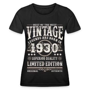 Legends are born in 1930 - Women's Functional T-Shirt - black - Front - AI Model Female 172 light (172cm)