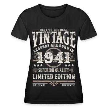 Legenden werden 1941 geboren - Frauen Funktions-T-Shirt - Schwarz - Vorne - AI Model Female 172 light (172cm)