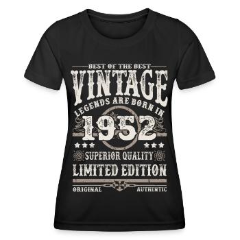 Legends are born in 1952 - Women's Functional T-Shirt - black - Front - AI Model Female 172 light (172cm)