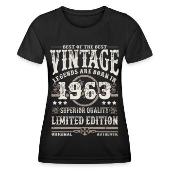 Legenden werden 1963 geboren - Frauen Funktions-T-Shirt - Schwarz - Vorne - AI Model Female 172 light (172cm)