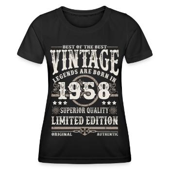 Legends are born in 1958 - Women's Functional T-Shirt - black - Front - AI Model Female 172 light (172cm)