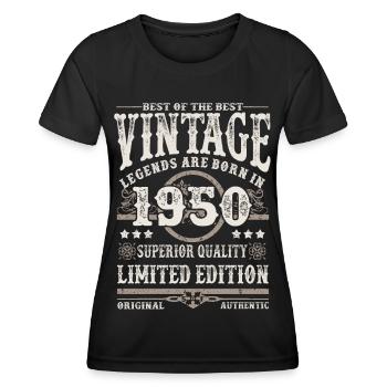Legends are born in 1950 - Women's Functional T-Shirt - black - Front - AI Model Female 172 light (172cm)