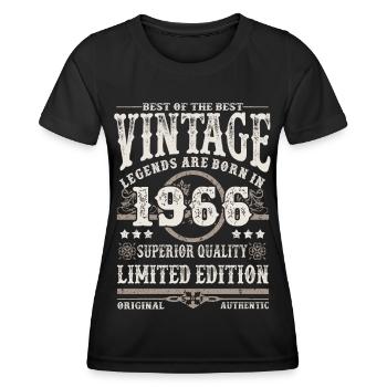 Legends are born in 1966 - Women's Functional T-Shirt - black - Front - AI Model Female 172 light (172cm)