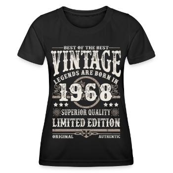 Legenden werden 1968 geboren - Frauen Funktions-T-Shirt - Schwarz - Vorne - AI Model Female 172 light (172cm)