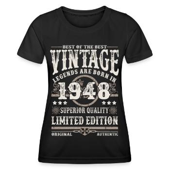 Legends are born in 1948 - Women's Functional T-Shirt - black - Front - AI Model Female 172 light (172cm)