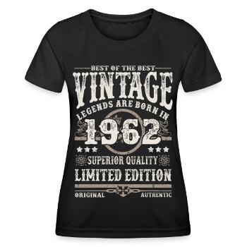 Legends are born in 1962 - Women's Functional T-Shirt - black - Front - AI Model Female 172 light (172cm)