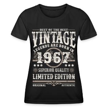 Legenden werden 1967 geboren - Frauen Funktions-T-Shirt - Schwarz - Vorne - AI Model Female 172 light (172cm)
